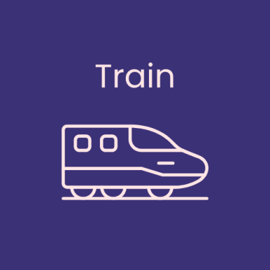 Graphic of a stylised train with the word "Train" above it.