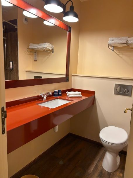 Standard Bathroom a hotel bathroom with a sink and toilet