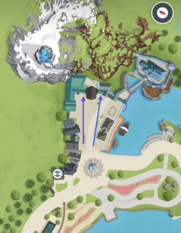 Map showing location of entrances Map illustrating location of the entrances to the ride