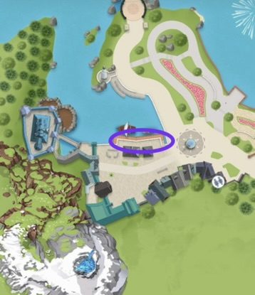 How to Access the Area Image of the disneylamd paris map showing the route to access the viewing are