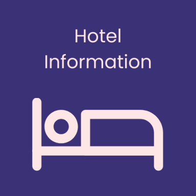 Graphic featuring a simple bed icon with the text "Hotel Information" above it.