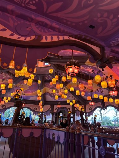 Lantern lights Colourful indoor scene with lanterns and whimsical decor.