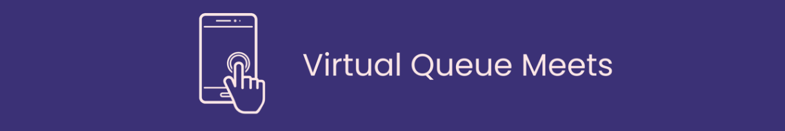 Logo for Virtual Queue Matters, featuring a mobile phone icon and text.