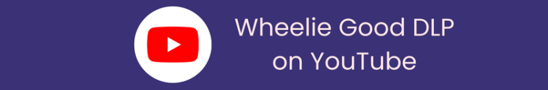 Button for 'Wheelie Good DLP' YouTube channel with a play icon