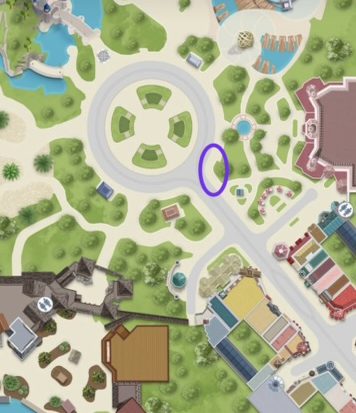 How to Access the Area Image of the disneylamd paris map showing the route to access the viewing are